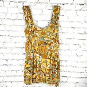 NEW-MARISA Kenson MKC Wide leather Belt Ruched Top